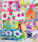 Flower - painted papers with girl original