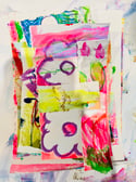 Flower - painted papers with girl original