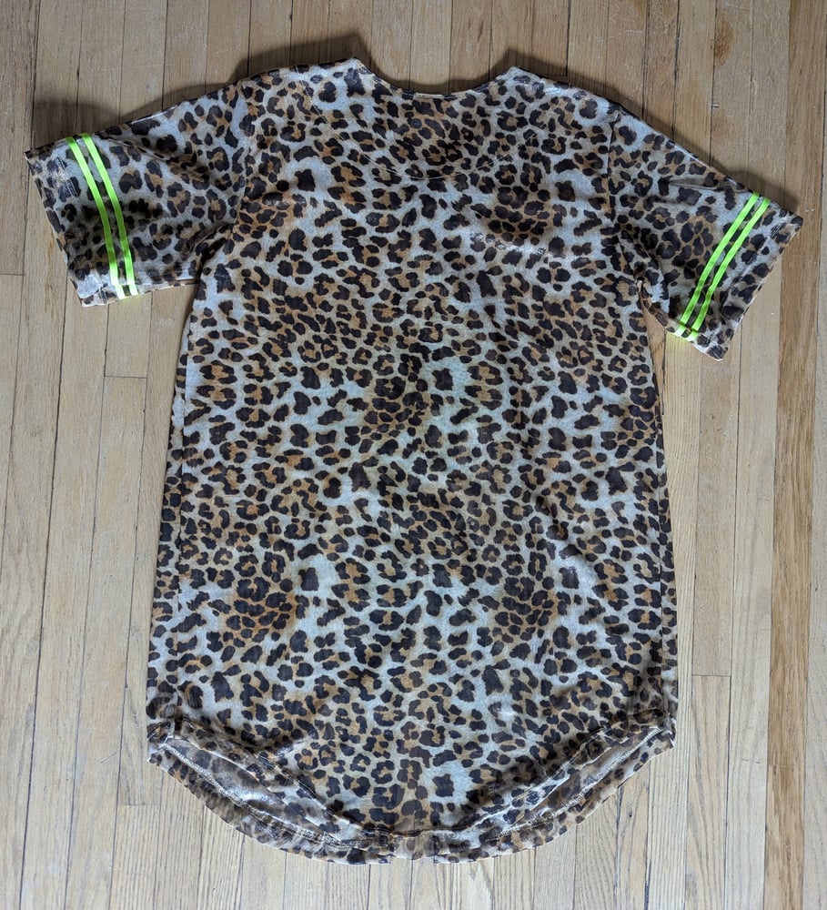 Image of Cheetah Print Oversized Mesh Baseball Jersey 