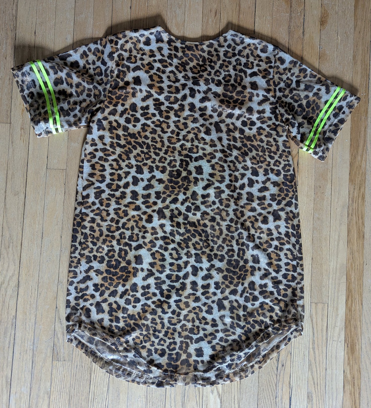 Image of Cheetah Print Oversized Mesh Baseball Jersey 