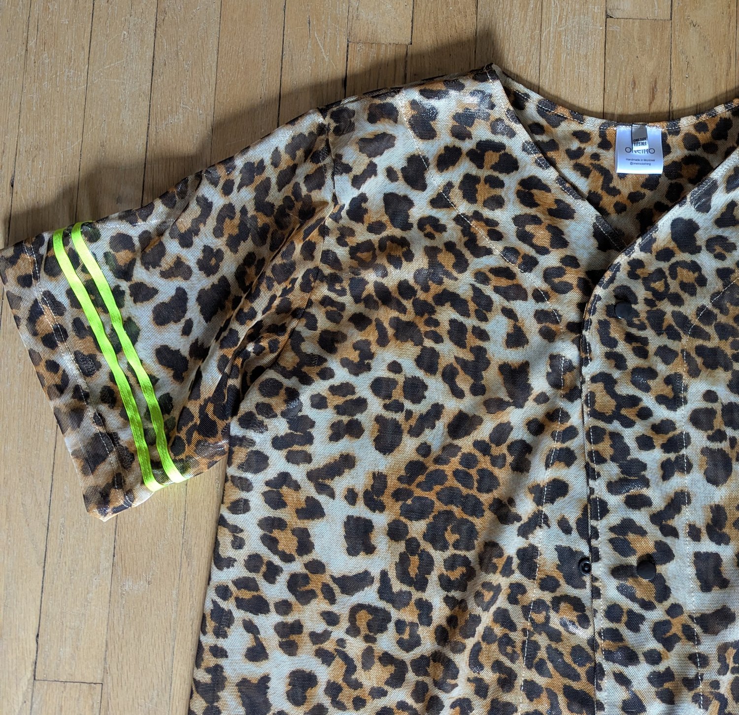 Image of Cheetah Print Oversized Mesh Baseball Jersey 