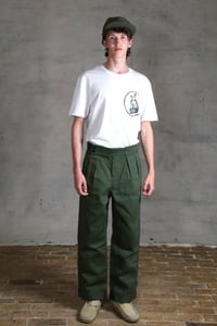 Image 1 of CAPTAIN TROUSER wax cotton - Olive Green