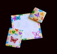 Image 2 of Handmade Yellow Mini Notepad Set, writing, gift, note, pad, bookmark, magnet, butterfly