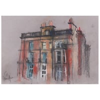 Image 1 of Corner of Belgrave Place & Buckingham Terrace - Sketchbook Drawing in Charcoal, Pencil & Soft Pastel