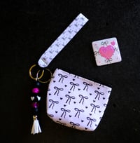 Image 1 of Handmade Matching Set, coin purse, lanyard, key, tassel, gift, zipper, beads, bag charm, wallet