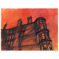 Image 1 of Tenement, Falkland Street -Sketchbook Drawing -  Acrylic Paint and Charcoal on Paper 