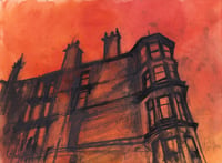 Image 2 of Tenement, Falkland Street -Sketchbook Drawing -  Acrylic Paint and Charcoal on Paper 