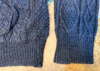 Image 6 of Stevenson Overall jeans HW1-IN indigo dyed fisherman sweater, size M