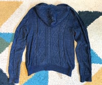 Image 7 of Stevenson Overall jeans HW1-IN indigo dyed fisherman sweater, size M