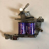 Image 2 of Vintage Chrome Coastal Waters tattoo machine shader purple 
