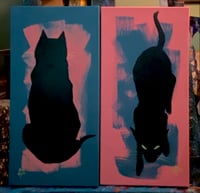 Chunky Cat/Slinky Cat - Original Painting 