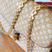 Image of  Vtg. Gucci Tan G Square Monogram Evening Dress