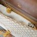 Image of  Vtg. Gucci Tan G Square Monogram Evening Dress