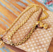 Image of  Vtg. Gucci Tan G Square Monogram Evening Dress