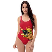 Image 1 of I'm a Magical Unicorn - Red One Piece Swimsuit - Cheeky Bathing Suit 