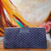 Image of Vtg. Gucci Blue Suede Mini Monogram Clutch/Evening Bag