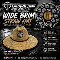 Torque Time Staw wide brim Hat (Pre Order)
