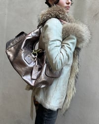 Image 9 of METALLIC LEATHER LOBSTER CLASP BAG