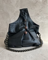 Image 1 of LEATHER BEAD AND CHAIN BAG