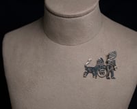 Image 2 of Vintage Man and Burro Brooch 