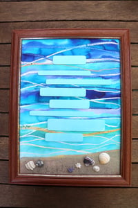 Image 1 of Braille Art - Large Salt Tree - dark Frame