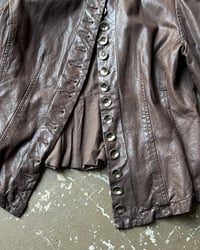 Image 4 of BROWN BUTTON-UP LEATHER JACKET