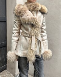 Image 7 of BEIGE LEATHER AND FUR JACKET