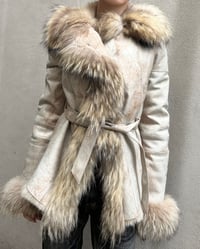 Image 1 of BEIGE LEATHER AND FUR JACKET