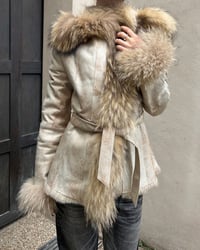 Image 9 of BEIGE LEATHER AND FUR JACKET