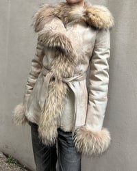 Image 2 of BEIGE LEATHER AND FUR JACKET