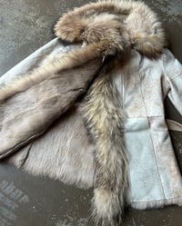 Image 13 of BEIGE LEATHER AND FUR JACKET