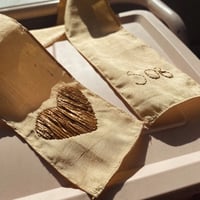 Image 4 of Raffia embroidered light silk dupion hair ribbon