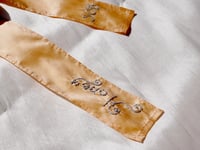 Image 5 of Soft Apricot Silk Dupion Taffeta hair ribbon