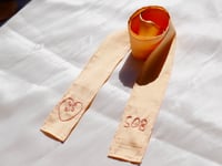 Image 5 of Soft Apricot Lightweight Silk Dupion Hair Ribbon