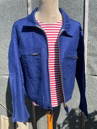 Image 1 of Un-worn 1950's Cycling Jacket, Size Large, French Moleskin Vintage Chore Coat