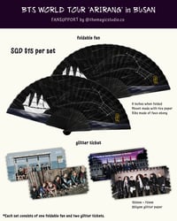 BTS WORLD TOUR 'ARIRANG' in BUSAN foldable fan and commemorative ticket