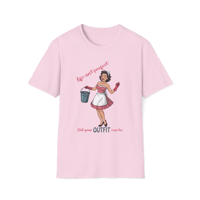 Image 3 of Retro Housewife Graphic T-Shirt — "Life Isn't Perfect" Cleaning Humor Tee *