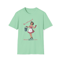 Image 4 of Retro Housewife Graphic T-Shirt — "Life Isn't Perfect" Cleaning Humor Tee *