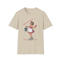 Image 6 of Retro Housewife Graphic T-Shirt — "Life Isn't Perfect" Cleaning Humor Tee *