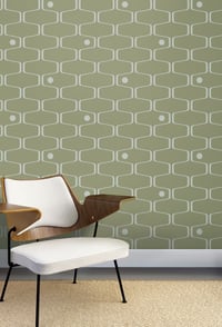 Image 1 of Net and Ball Wallpaper - Olive