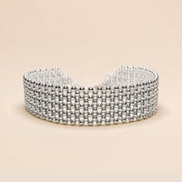 Image 3 of Bracelet manchette argent tissé Echo XL
