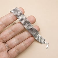 Image 5 of Bracelet manchette argent tissé Echo XL