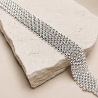 Image 6 of Bracelet manchette argent tissé Echo XL