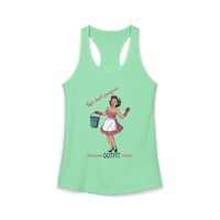 Image 7 of Retro Housewife Graphic Tank — "Life Isn't Perfect" Cleaning Humor Women's Ideal Racerback Tank