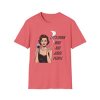 Image 3 of Vintage Woman Wine Tee — "Let's Drink Wine and Judge People" Graphic T-Shirt