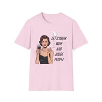 Image 4 of Vintage Woman Wine Tee — "Let's Drink Wine and Judge People" Graphic T-Shirt