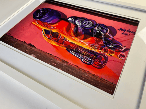 Image of Andy seize- upside down chevy hotrod print