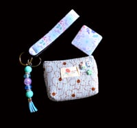 Image 1 of Handmade Matching Set, coin purse, lanyard, key, tassel, gift, beads, bag charm, wallet