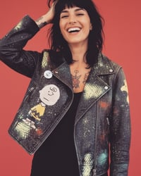 Image 1 of FESTIVAL   ✘ IBIZA LEATHER JACKET  ✘ VINTAGE JACKE ✘ UPCYCLED