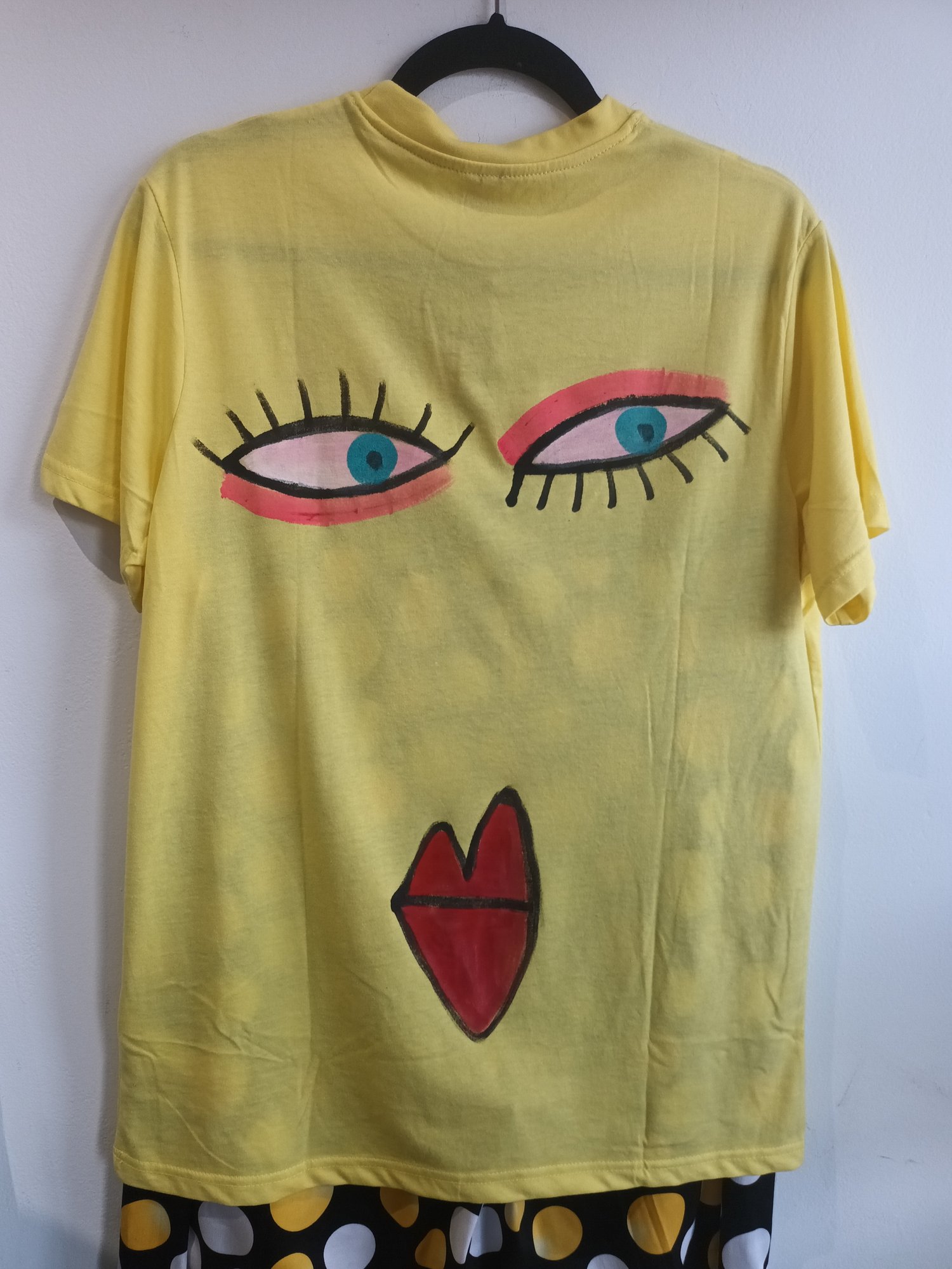 Image of yellow tshirt, handpainted...medium